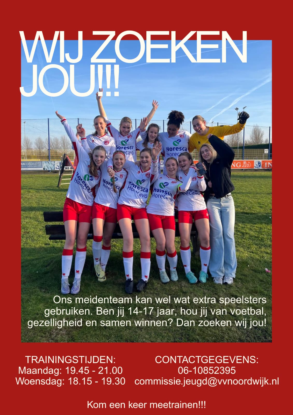 Wij zoeken jou! Ons meisjesteam MO-17 zoekt speelsters