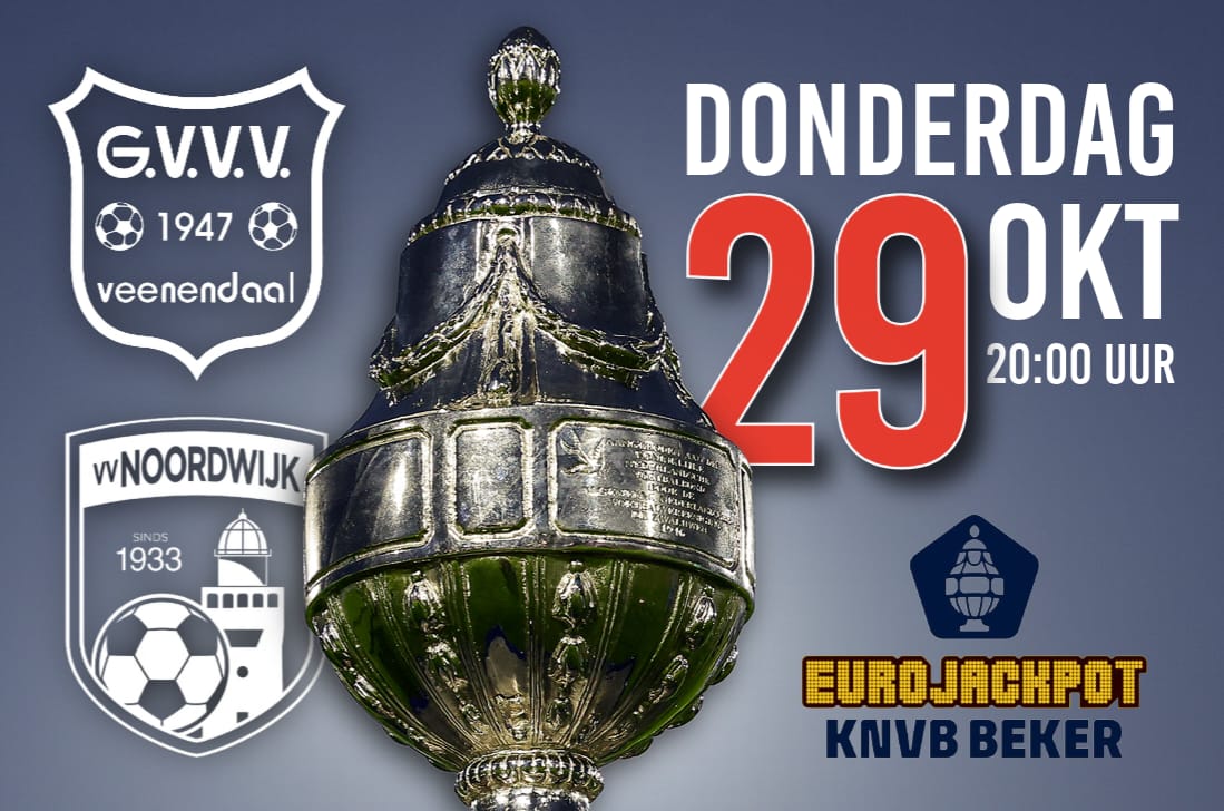 Vv Noordwijk treft G.V.V.V. in de eerste ronde van de Eurojackpot KNVB beker
