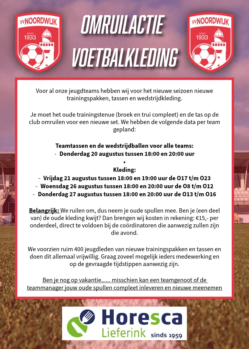 Omruilactie voetbalkleding