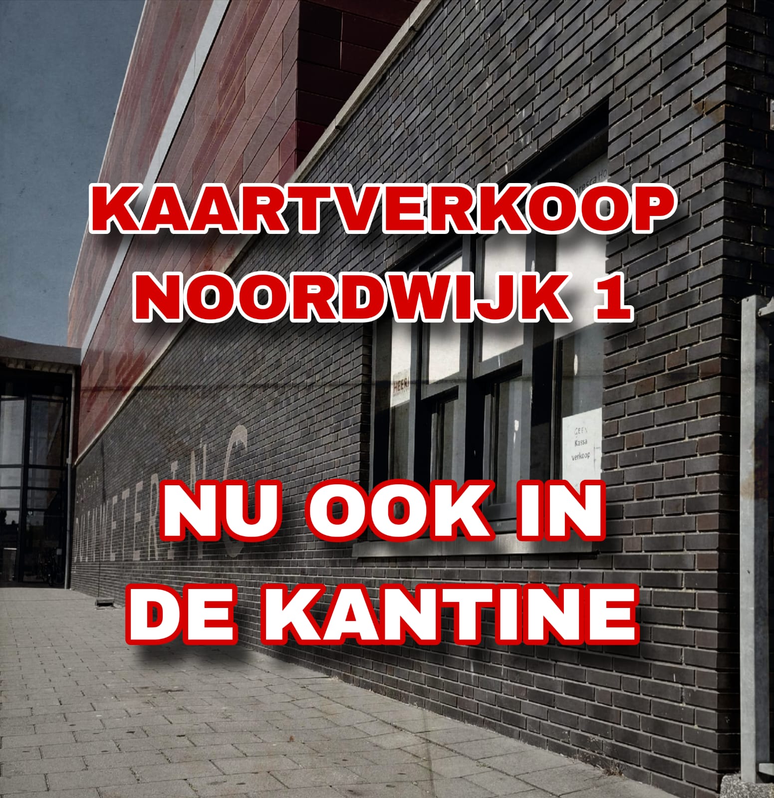 Kaartverkoop wedstrijden Noordwijk 1 behalve via de website nu ook in kantine